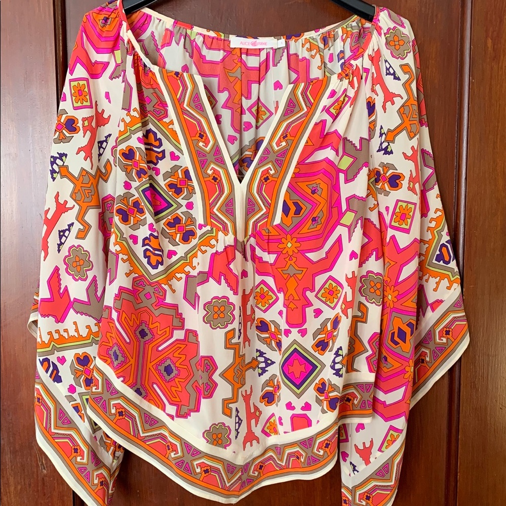 Alice & Tricia V neck silk blouse
